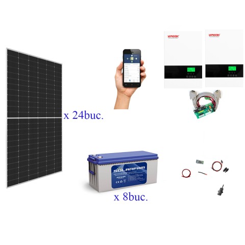 Kit panouri fotovoltaice 10 kW Blu Power  D1 cu invertor Revo II  