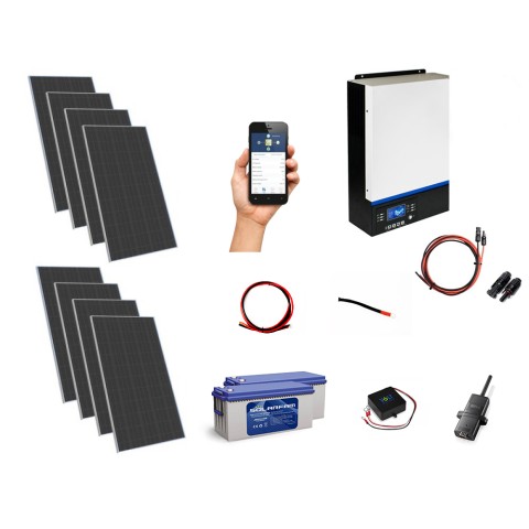 Kit panouri fotovoltaice 3 kW Blu Power A1  Cu invertor Azo